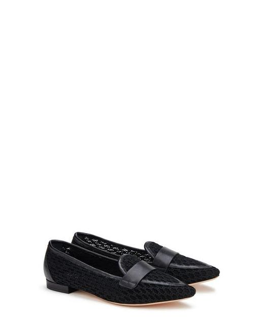 Agl Attilio Giusti Leombruni Black Blanca Plots Moc Pointed Toe Flat