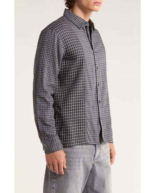 Rag & Bone Black Dalton Patchwork Cotton Blend Flannel Button-Up Shirt for men