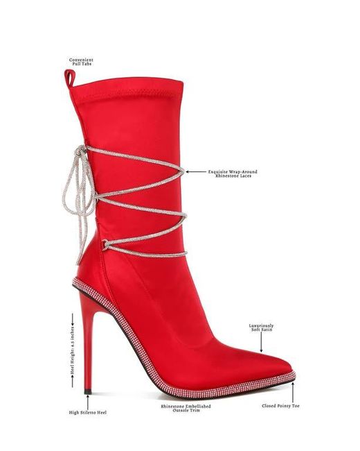 LONDON RAG Red Dacia Pointed Toe Boot