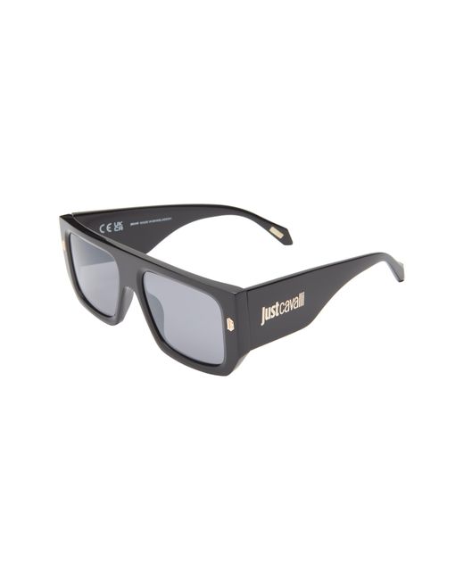 Just Cavalli Black 56mm Aviator Sunglasses