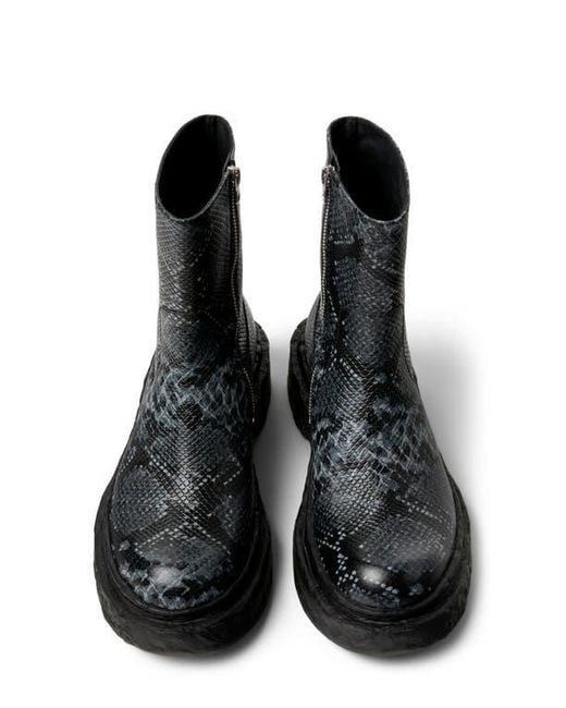 CAMPERLAB Black Lab Vamonos Snakeskin Embossed Boot