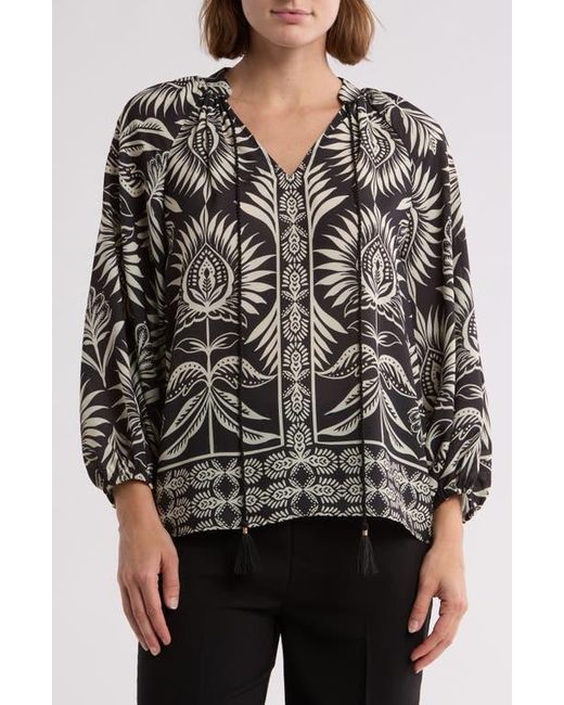 Gemma  Jane Black Balloon Sleeve Peasant Top