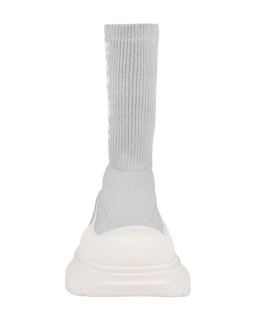 McQueen White Ribbed Tread Sock Bootie