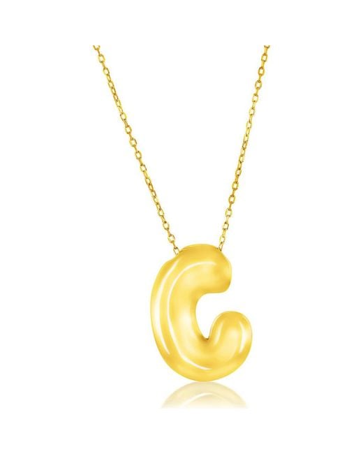 Simona Metallic Bubble Initial Pendant Necklace
