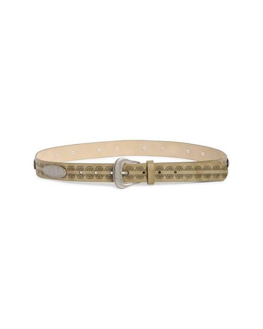 Steve Madden Natural Oval Concho Burnished Buckle Belt