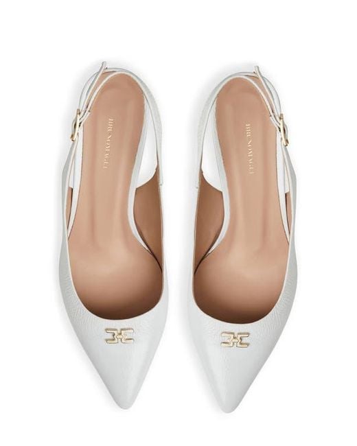 Bruno Magli White Fiona Slingback Pointed Toe Pump