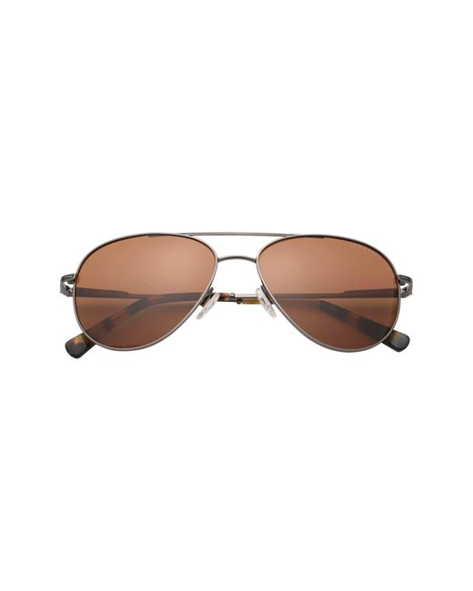 Ted Baker Brown 57mm Polarized Aviator Sunglasses for men