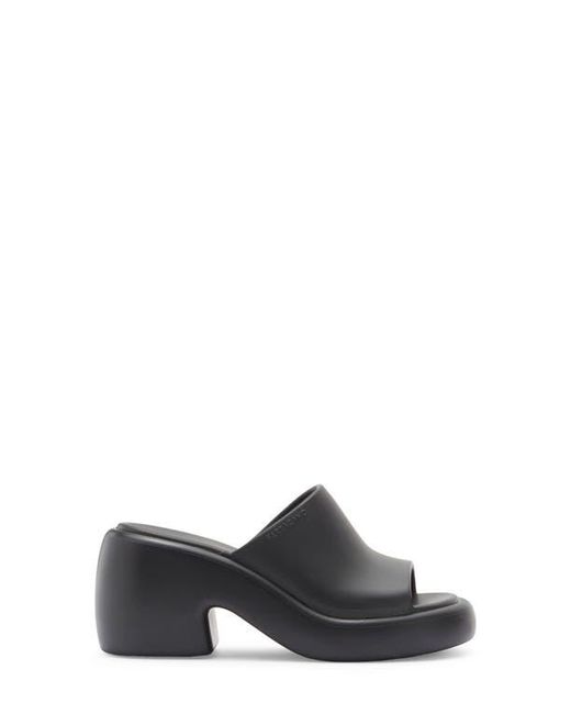 Ferragamo Black Deva Platform Slide Sandal