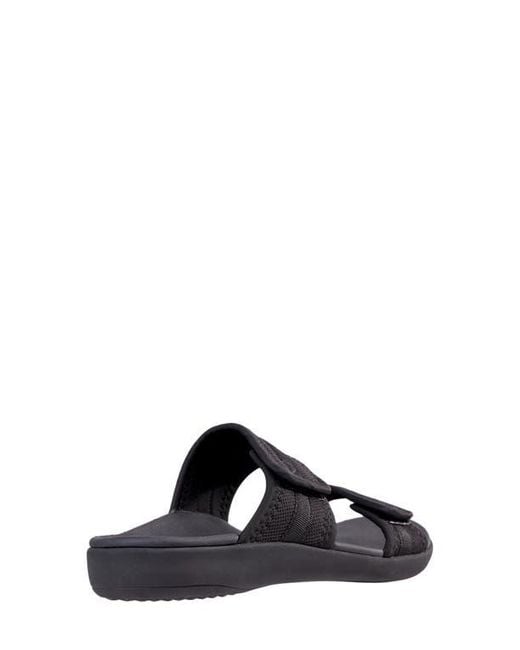 Revitalign Black Elevate Double Strap Slide Sandal