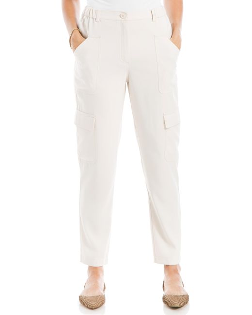 Max Studio Soft Twill Cargo Pants in White | Lyst