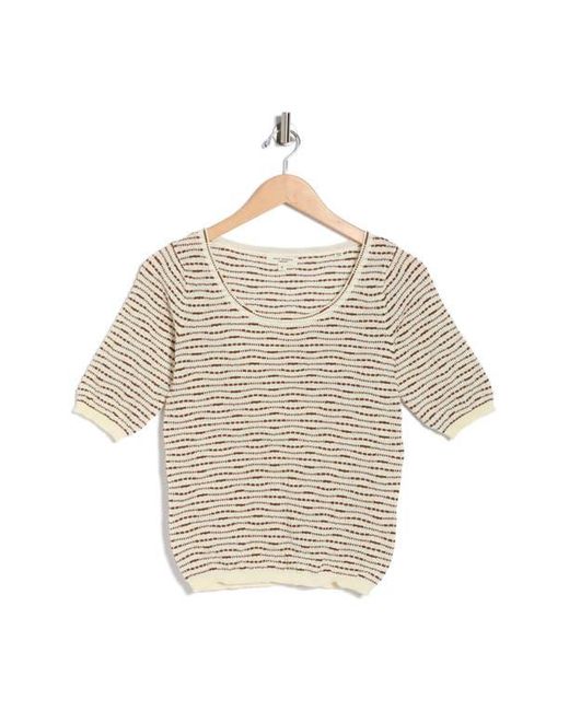 Max Studio Natural Pattern Elbow Sleeve Sweater