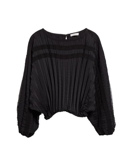 Ramy Brook Gray Macy Pleated Bubble Top