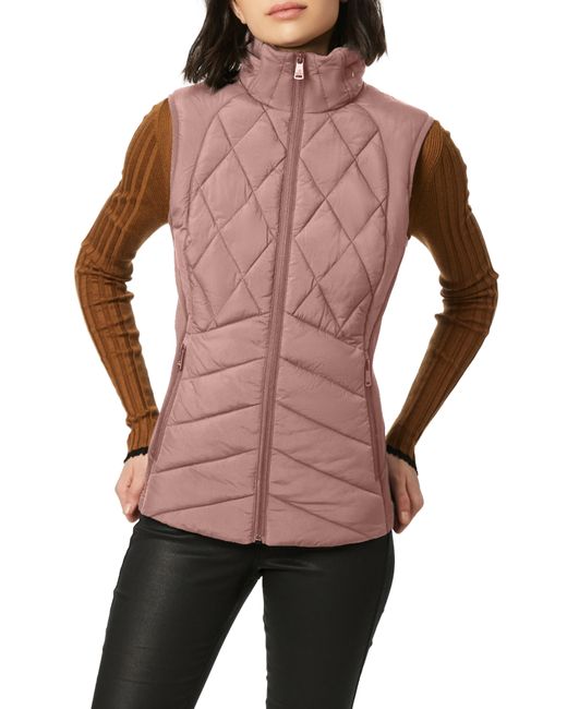 Bernardo Bernadro Neoprene Quilted Vest In Putty Pink At Nordstrom Rack
