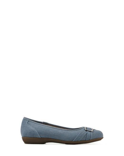 White Mountain Blue Calming Buckle Strap Flat