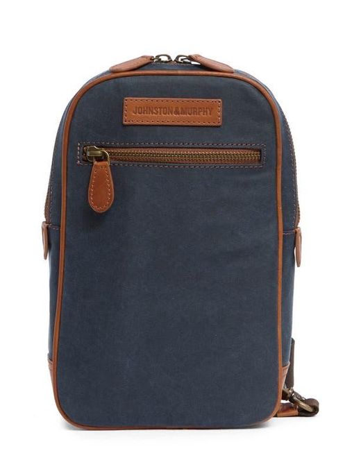 Johnston & Murphy Blue Two-Tone Sling Bag for men