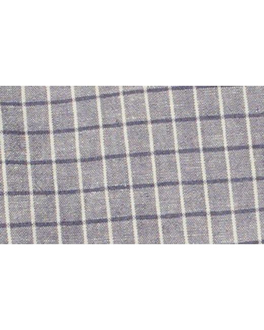 Joe's Jeans Gray Oliver Plaid Linen Blend Button-Up Shirt for men