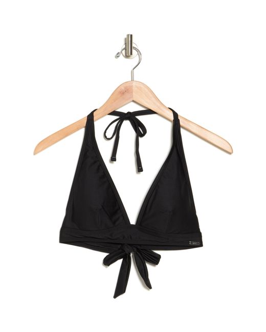 DKNY Halter Tie Triangle Bikini Top in Black Lyst