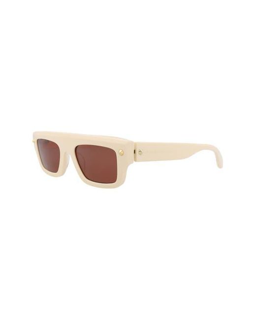 Alexander McQueen Pink 52Mm Rectangular Sunglasses