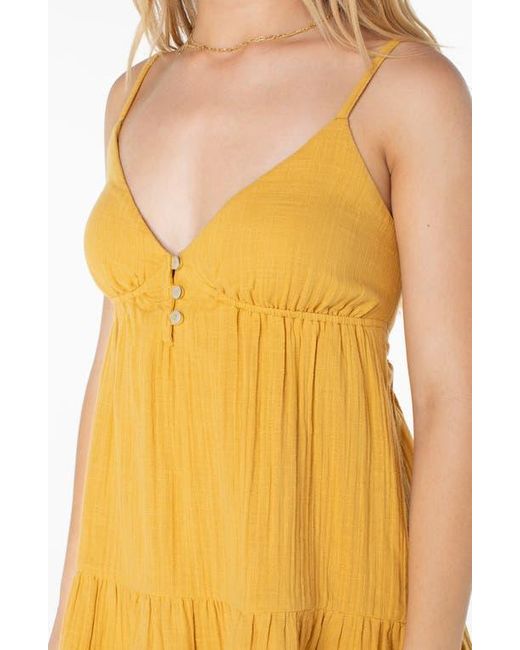 Roxy Yellow Warm Rays Cotton Minidress