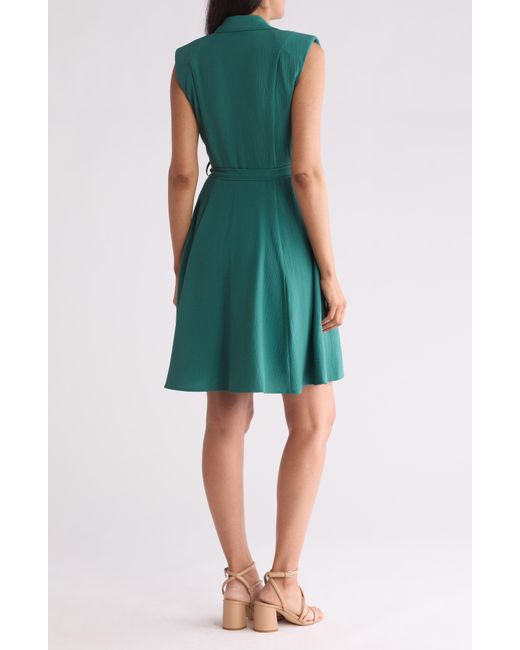 Calvin Klein Green Gauze Sleeveless A-line Dress