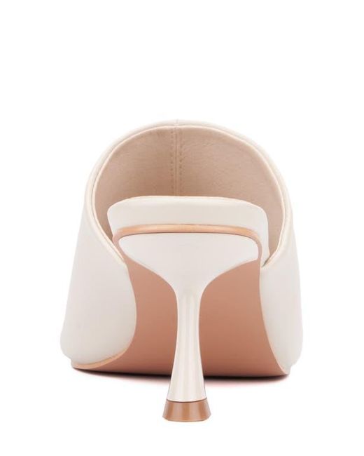 TORGEIS White Idina Square Toe Mule