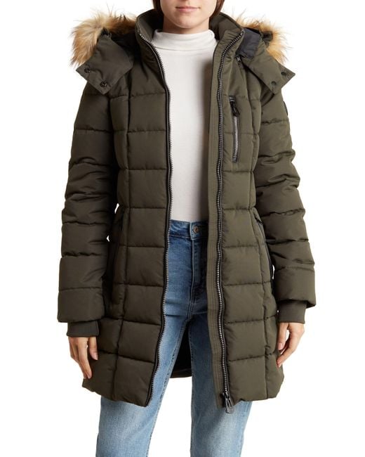 Noize Hannah Faux Fur Trim Hooded Parka Lyst