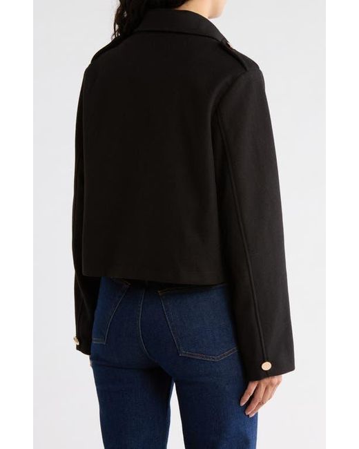 AREA STARS Black Halo Felted Crop Shirt Jacket