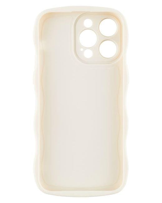 Auramma White Solid Wavy Bumper Iphone 14 Pro Max Case