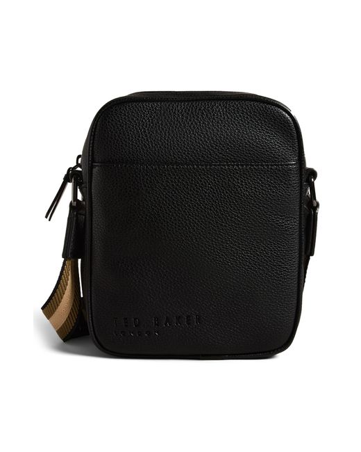 Ted Baker Black Kiian Faux Leather Crossbody Bag for men