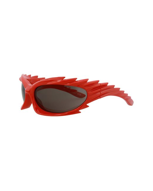 Balenciaga Red 78mm Wrap Sunglasses for men