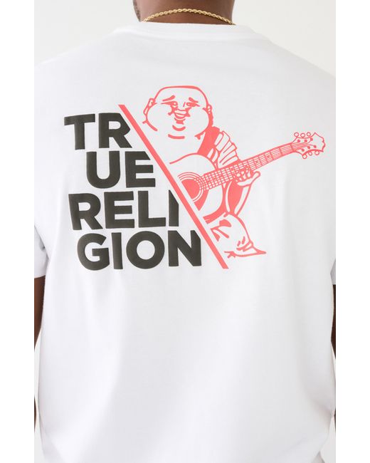 True Religion White Half Buddha Tr Cotton Crew T-shirt for men