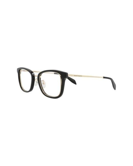 McQueen Black 51Mm Square Optical Glasses