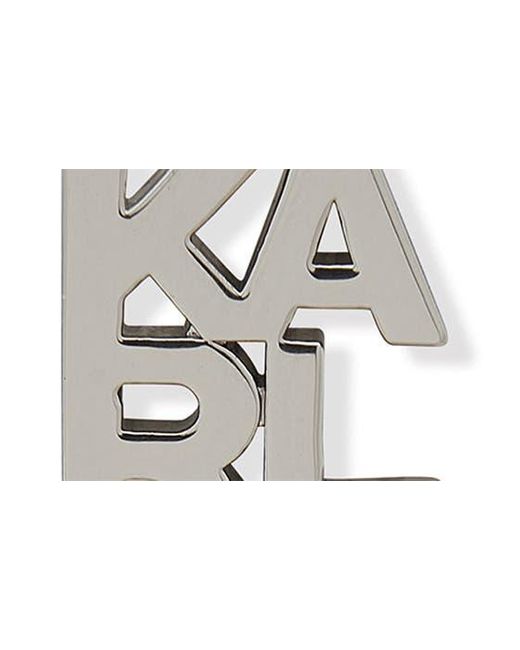 Karl Lagerfeld White Karl Logo Linear Drop Earrings