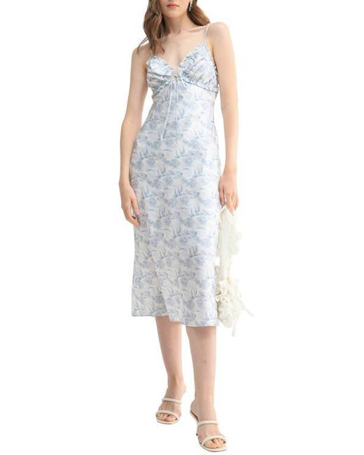 Lush Blue Open Back Midi Dress