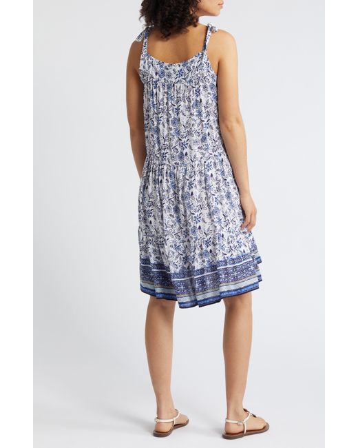 Beach Lunch Lounge Blue Skylar Paisley Floral Sundress