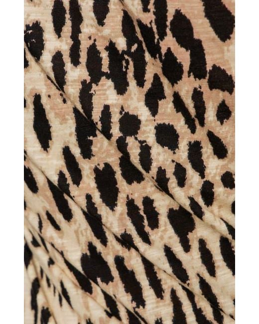 Sanctuary Black Print Split Neck Knit Top