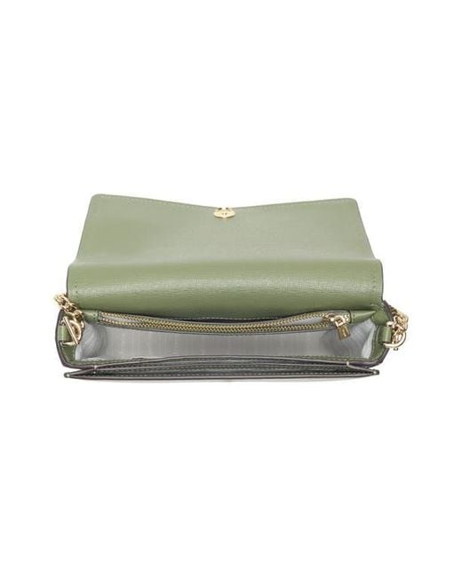 Kate Spade Green Morgan Leather Wallet On A Chain