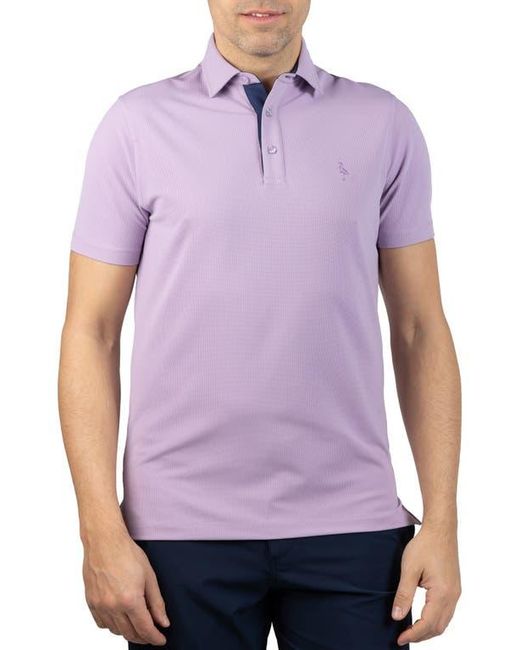 Tailorbyrd Purple Micro Grid Performance Polo for men
