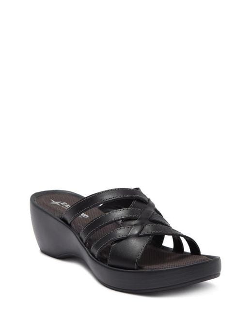 Eastland Black Poppy Platform Wedge Sandal