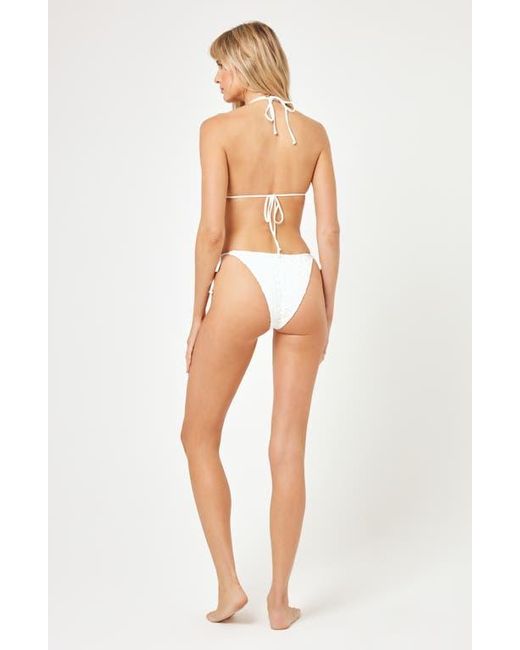 L*Space White Lennox Cheeky Bikini Bottoms