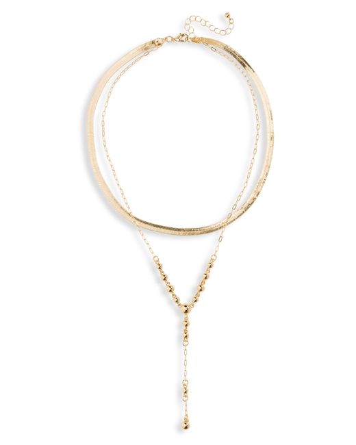 Nordstrom White Mixed Chain Layered Necklace