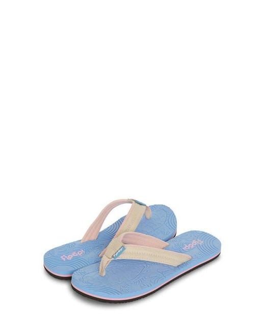 FLOOPI Blue Textured Flip Flop Sandal