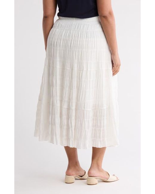 Max Studio White Textured Maxi Skirt