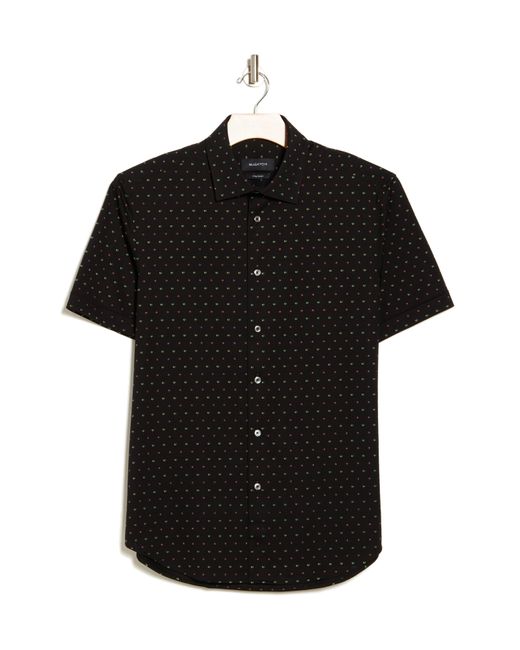 Bugatchi Black Short Sleeve Woven Shirt for men
