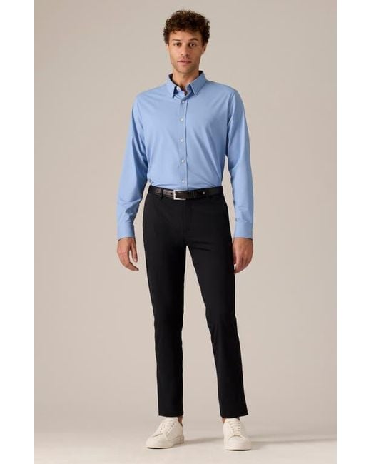 Rhone Blue Commuter Pro Button-Up Shirt for men