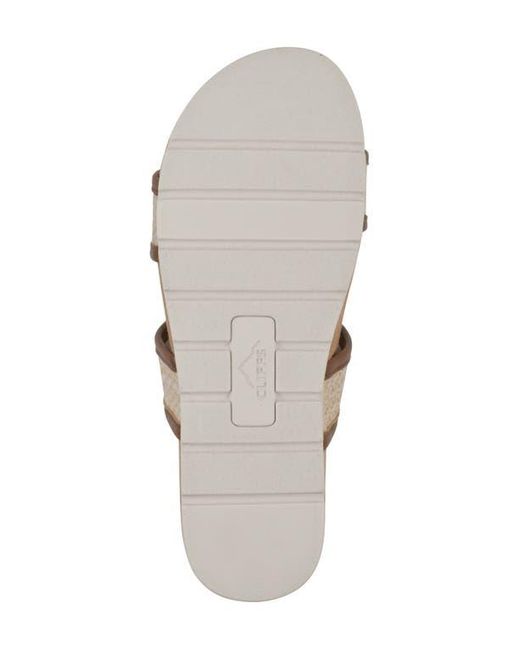 White Mountain Brown Tropical Slide Sandal