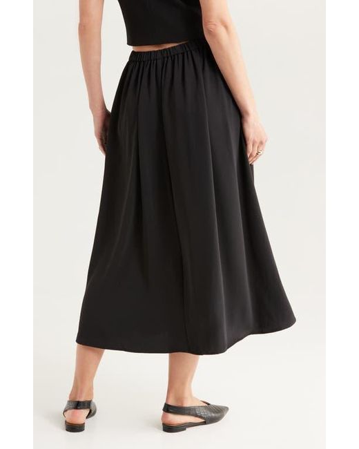 Nordstrom Rack Black Pull-On Midi Skirt