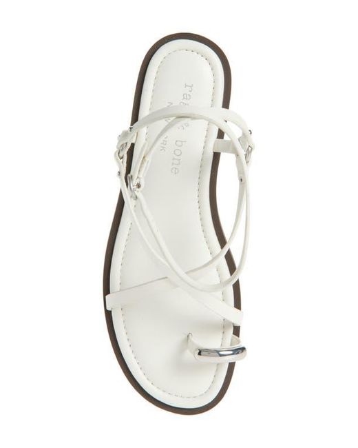 Rag & Bone White Geo Ring Ankle Strap Sandal