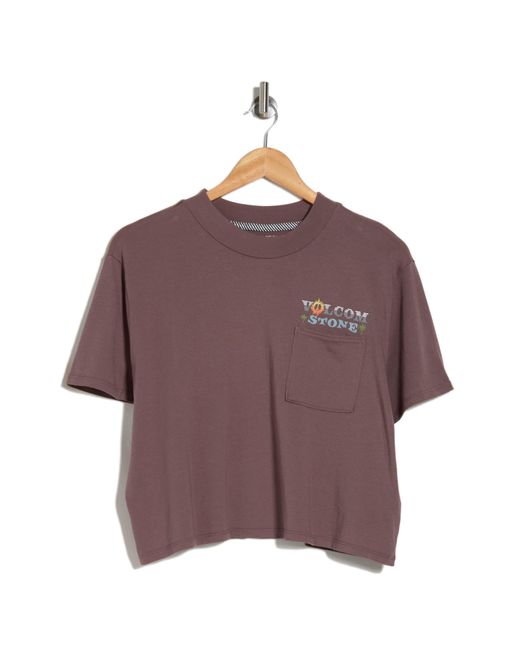 Volcom Purple Dial Cotton Graphic Pocket T-shirt