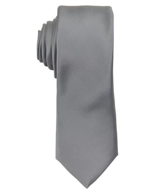 Con.struct Gray Solid Satin Tie for men